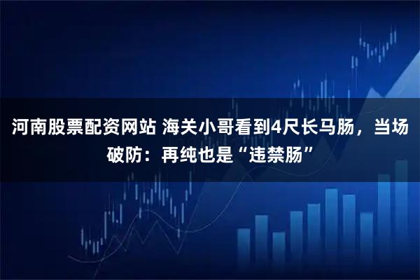 河南股票配资网站 海关小哥看到4尺长马肠，当场破防：再纯也是“违禁肠”